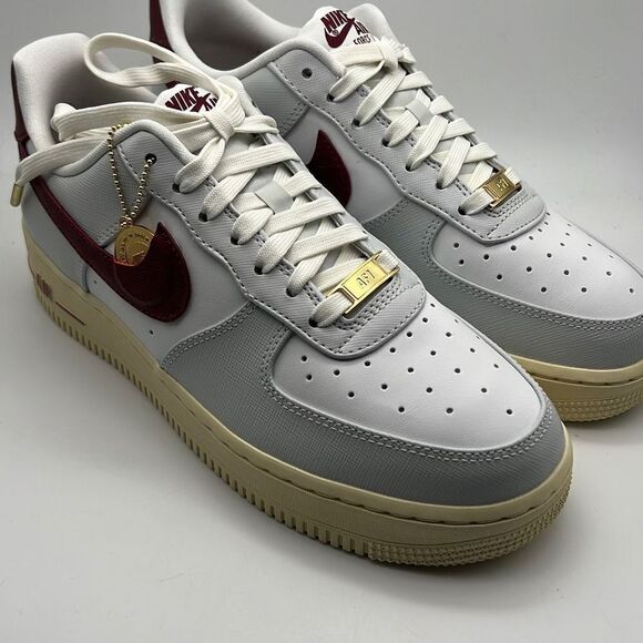 Nike Women's Air Force 1 '07 SE gray white red Shoes women's 8.5 NWB - Picture 1 of 10
